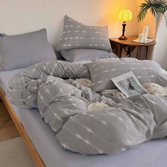Постельное белье двуспальное из муслина с простынью на резинке Colorful Home Print 16 21780 180х220 см