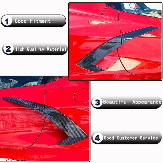 Карбоновые накладки на задние крылья (2019-2022) для Chevrolet Corvette C8 2019- гг | Зображення 2