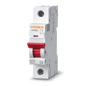 Автоматичний вимикач Videx RS4 1p 6A C 4.5kA VF-RS4-AV1C06