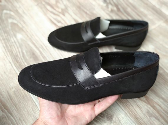 Черные замшевые лоферы 39 размер | Зображення 1