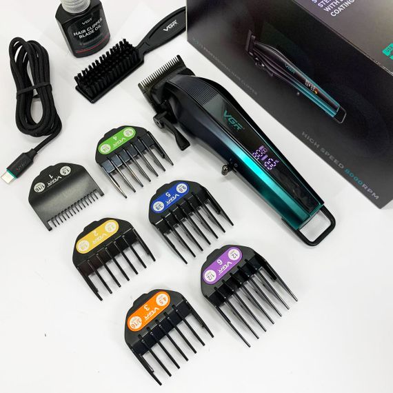 Машинка для стрижки хорошая, Машинка для стрижки с множеством насадок Триммер висков DE-15 | Зображення 8