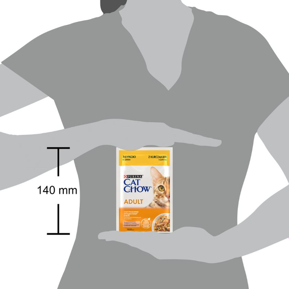 Вологий корм Cat Chow Adult для котів з куркою та цукіні. Ніжні шматочки в желе 78х85г | Зображення 2