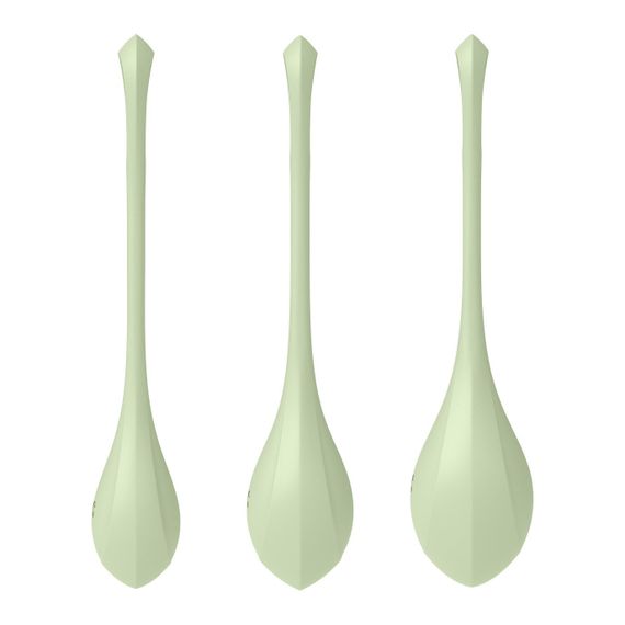 Набір йоні намистин Satisfyer Yoni Power 2 Light Green, диаметр 2-2,5-3см, вес 22-44-73гр | Зображення 1