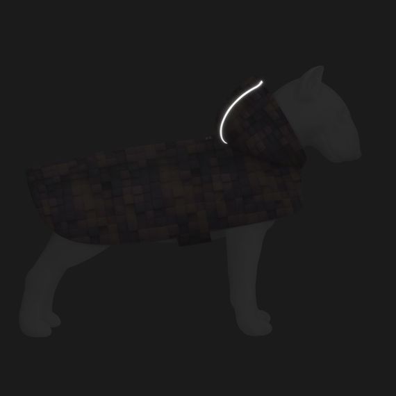 Дощовик-накидка з капюшоном для собак WAUDOG Clothes, малюнок "Куби 3Д",L, А 48-52 см, B 60-70 см, С 42-52 см | Зображення 4