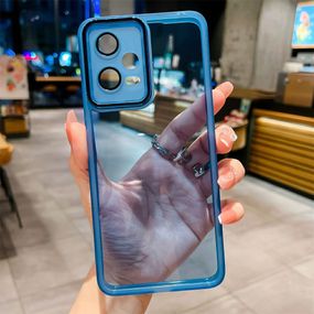 М'який силіконовий чохол зі склом на камеру для Xiaomi Redmi Note 12 Pro 5G колір Синій
