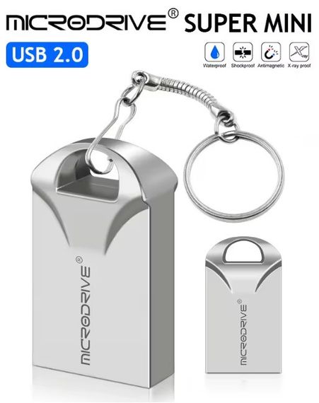 USB флешнакопичувач флешка MicroDrive брелок компактна метал 4Gb