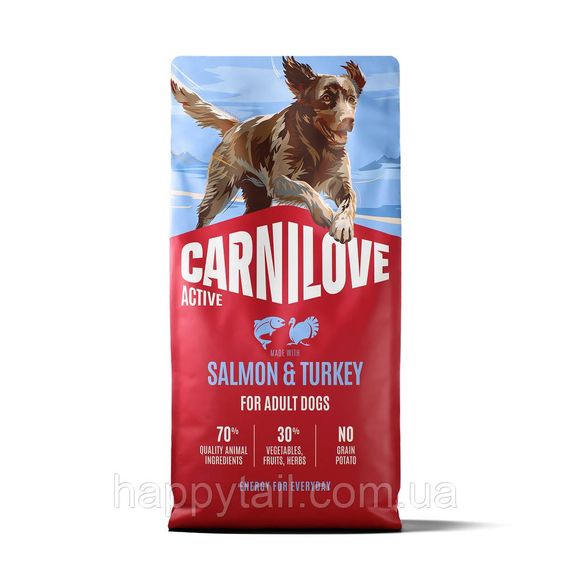 Беззерновой сухой корм Carnilove для взрослых собак всех пород лосось и индейка 12 кг (арт. 173690)