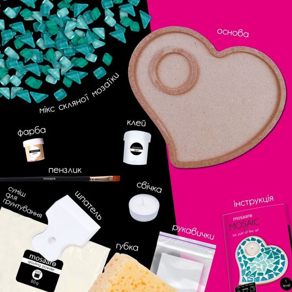 Детский набор для творчества хрустальная мозаика "Подсвечник-Сердце" MA1011 | Зображення 3