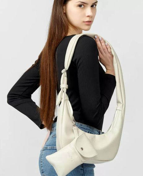 Сумка жіноча Sambag HOBO S білий 30 х 13 х 8 см (53100030) | Зображення 1