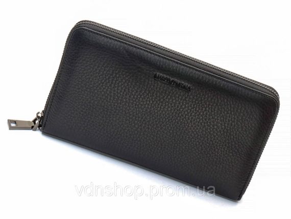 Чорний гаманець-клатч з блоком під картки під однією блискавкою з натуральної шкіри Marco Coverna МС-5901Q | Зображення 2