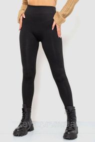 Лосини безшовні на флісі, колір чорний, розмір S-XL FA_008617