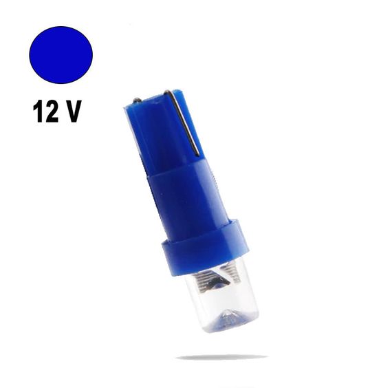 Автолампа Terra T5 W2x4.6d, 1 LED, синий, 12V, клиновидная линза | Зображення 1