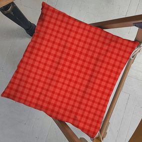 Подушка на стул с завязками Красная клетка 40x40x4 см (PZ_23NG023)