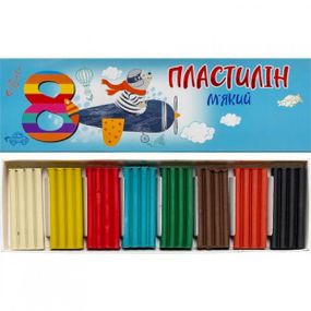 Пластилин 8 цветов 144гр КТ 230602, мягкий Jumbі, в коробке (4820274630033)