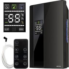 Осушувач повітря Ruhhy з гігростатом, ЖК-дисплеєм, таймером 24 год, УФ+TiO2, 1800 мл, Пельтьє, чорний