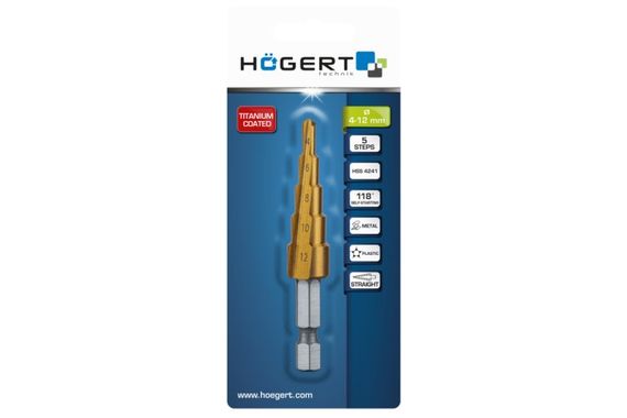 Свердло ступінчасте, 4-12, HT6D321 уп 1 шт Hoegert | Зображення 1