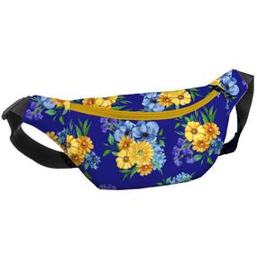 Сумка на пояс бананка Bumbag Герберы и васильки 27x16 см (BB_22S016_ZHL)