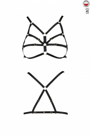 Бюстгальтер-стрепы ARMANDA BRA black - Passion Exclusive, 2XL/3XL