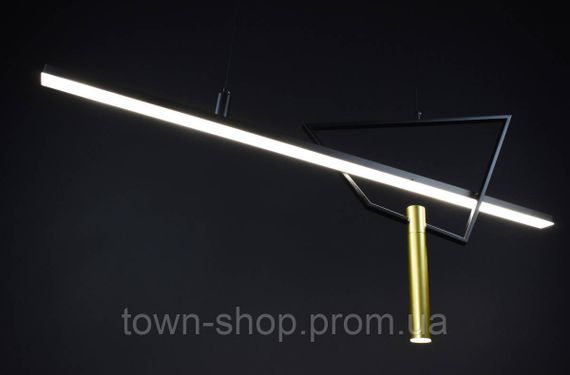 Люстра потолочная LED MJ25-1200-bk Черный 60-150х15х120 см. | Зображення 3