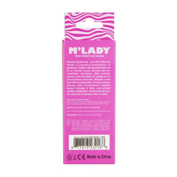 Вібромасажер M’Lady Mini Vibrating Wand Pink Sex Aura | Зображення 2