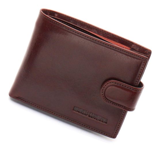 Коричневое мужское портмоне на кнопке из натуральной кожи Marco Coverna B047-802 | Зображення 2