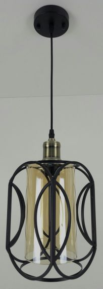 Люстра підвісна LOFT на 1 лампочку 25062 Чорний 35-100х15х15 см. | Зображення 1