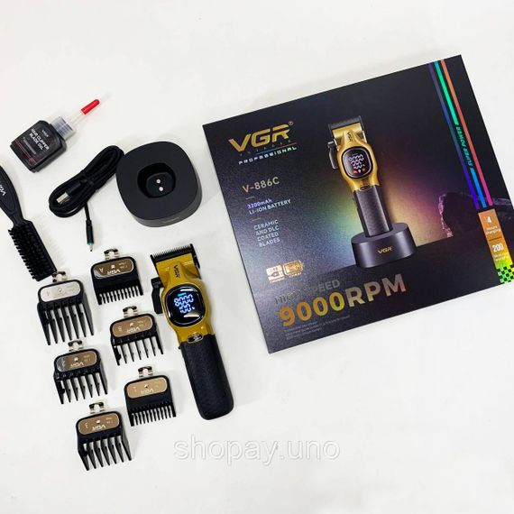 Машинка для стрижки посіченого волосся VGR V-886C GOLD, Чоловічий тример для окантовки OX-26 | Зображення 1
