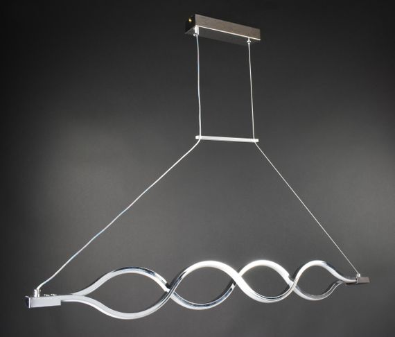 Люстра світлодіодна підвісна LED світильник для квартири на стелю лед 27441 Хром 30-110х6х102 см. | Зображення 5