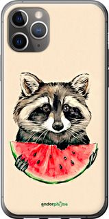 Чохол на iPhone 11 Pro Max Єнотик з кавуном "4605u-1723-2448"