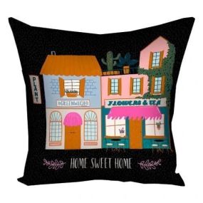 Подушка габардинова з принтом Home sweet home 30x30 см (3P_20L070)
