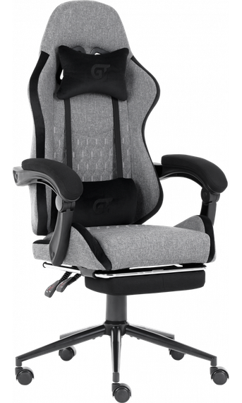 Кресло геймерское GT Racer X-2324 Fabric GrayBlack Suede | Зображення 2