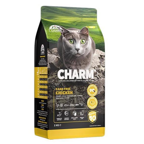 Сухий беззерновий холістик корм Charm Cage-Free Chicken Чарм курка вільного вигулу для котів 2 кг.