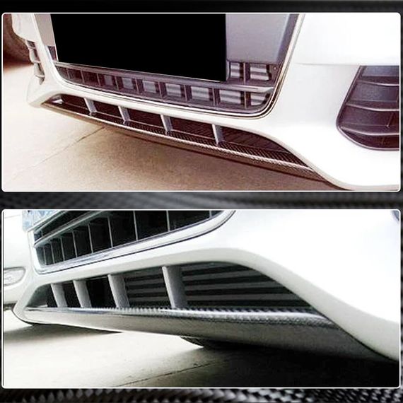 Накладка на передній бампер центральна (для Base 2007-2011, Карбон) для Ауди A4 B8 рр | Зображення 3