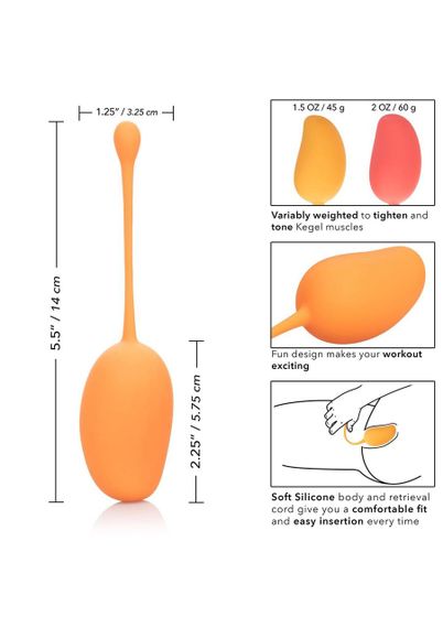 Набор вагинальных шариков - Calexotics Kegel Training Set Mango sexstyle | Зображення 3