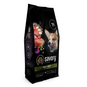 Сухий корм Savory All Breed для стерилізованих собак усіх порід, зі свіжою індичкою, 12 кг