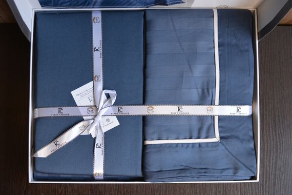 Постільна білизна First Choice Deluxe Satin 200 х 220 см Novel Line Denim | Зображення 2
