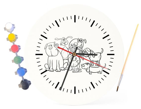 Дитячий набір для творчості годинник розмальовка Мультяшні Собаки 30 см (Г0171) | Зображення 3
