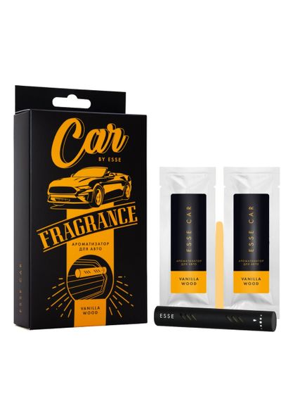 Аромадифузор для авто ESSE Car Vanilla Wood + 2 ароматичні картриджі