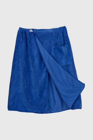 Махровий чоловічий рушник після душу, Синій банний рушник 156х66 см | Зображення 2