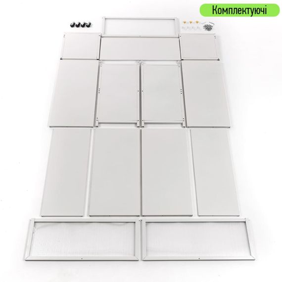 Шафа мобільна для зберігання розкладна триярусна з сталі 70х36х112,8см Світло-сірий SW-00002116 | Зображення 5