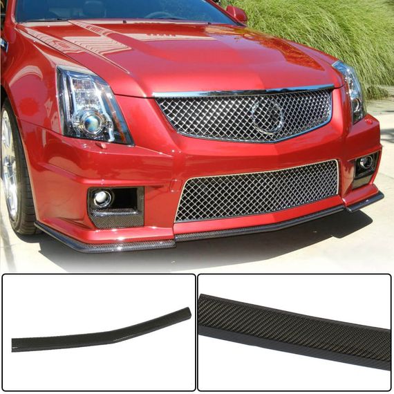 Накладка на передній бампер Lip V2 (для CTS V Coupe, Карбон) для Cadillac CTS 2007-2014 рр | Зображення 1