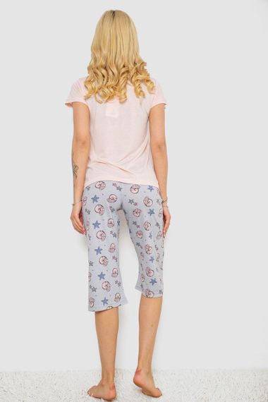 Піжама жіноча з принтом, колір рожевий, 243R7132 | Зображення 3