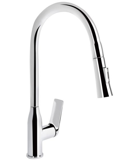 Змішувач для кухні Qtap Vlasta New з висувним виливом QTVLA344CRM45646