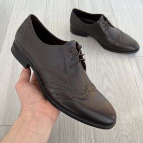 Кожаные коричневые туфли IKOS 41 44 размер