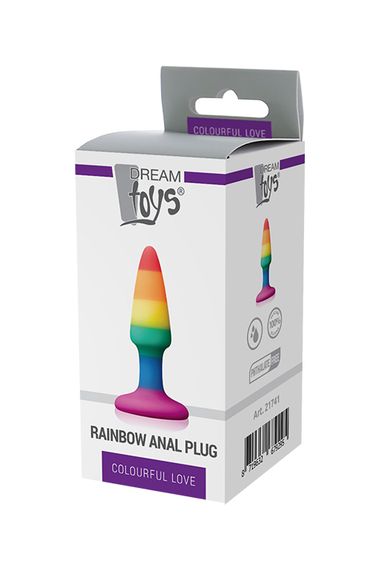 Анальна пробка DREAM TOYS COLOURFUL LOVE RAINBOW ANAL PLUG MINI | Зображення 1