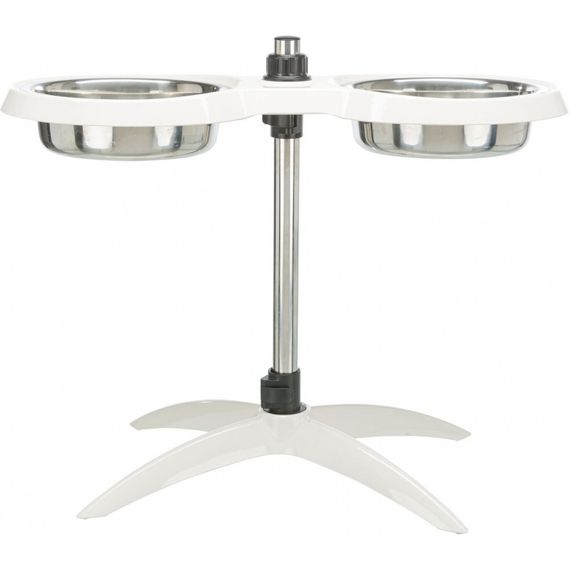 Миски Trixie для собак на регульованій підставці білі меламін/метал 2х2,4 л 25 см | Зображення 2