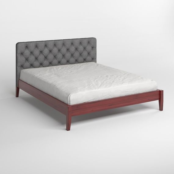 Полуторне дерев&#039;яне ліжко Mebigrand Рим ДК Махонь/Аляска 93 (Сірий) Б3 120х200 см (MBG-5075) | Зображення 1