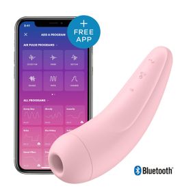 Вакуумний кліторальний стимулятор Satisfyer Curvy 2+ Pink з керуванням через інтернет Sex Aura