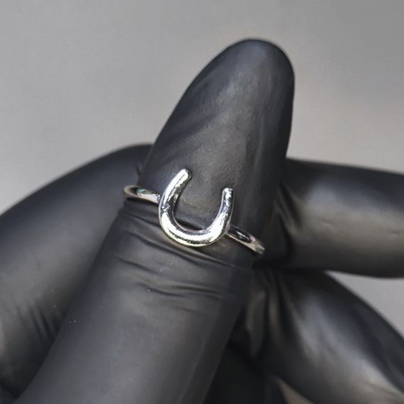 Кольцо #69 для фото ногтей (маникюра) цвет серебро