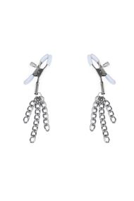 Затискачі для сосків Feral Feelings Nipple clamps Tassels Білі One Size